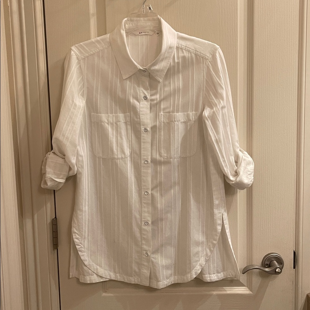 Athleta White Textured Shirt